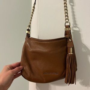 Michael Kors brown leather purse with tassel
